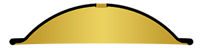 Cross-section of a bicycle saddle with a metal post.